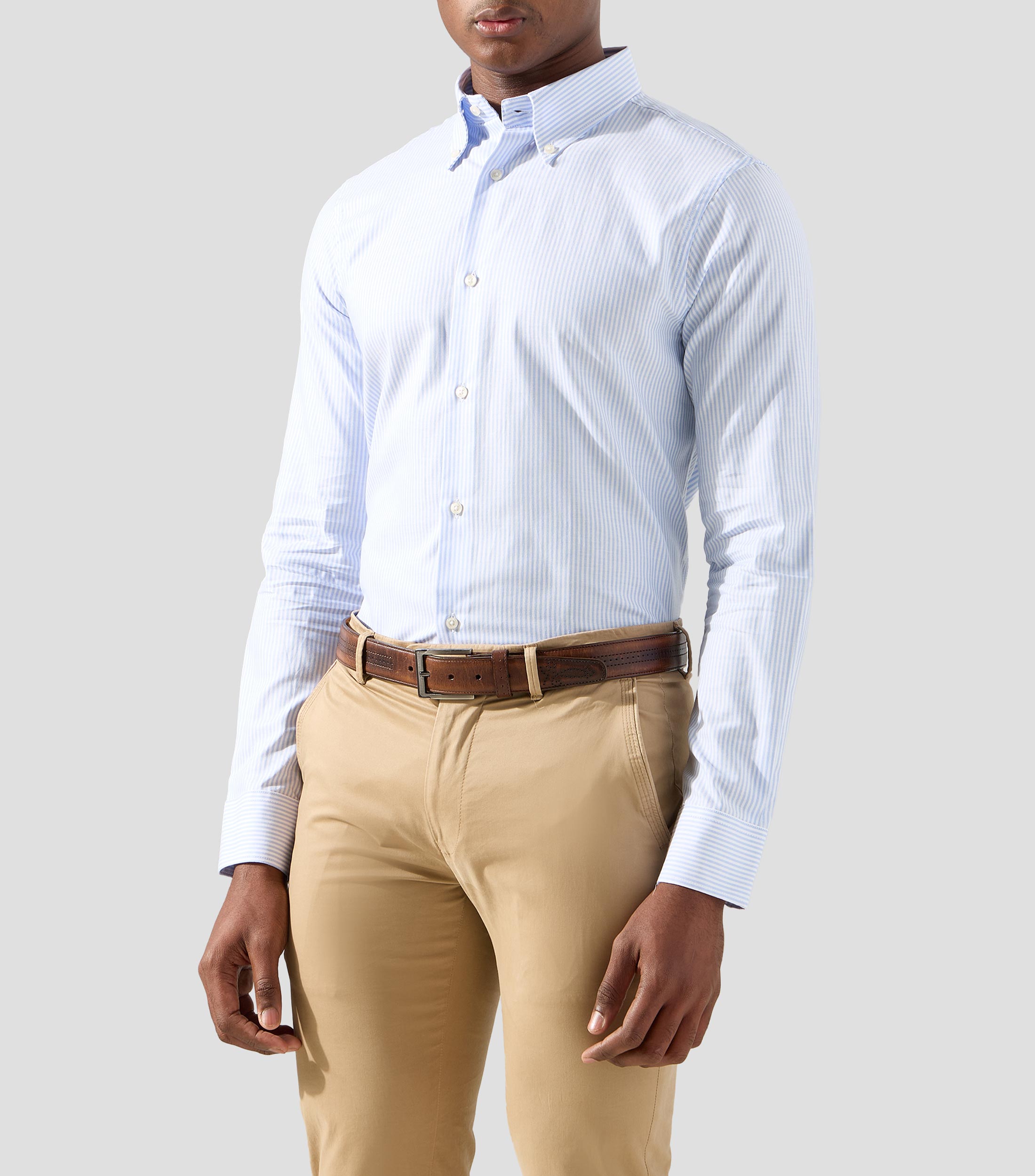 Camisa de rayas manga larga Hombre